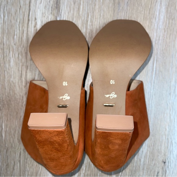 42 GOLD Women's 42 Gold Suede Linx Slide Rectangular Heel Orange 10M - Picture 11 of 15